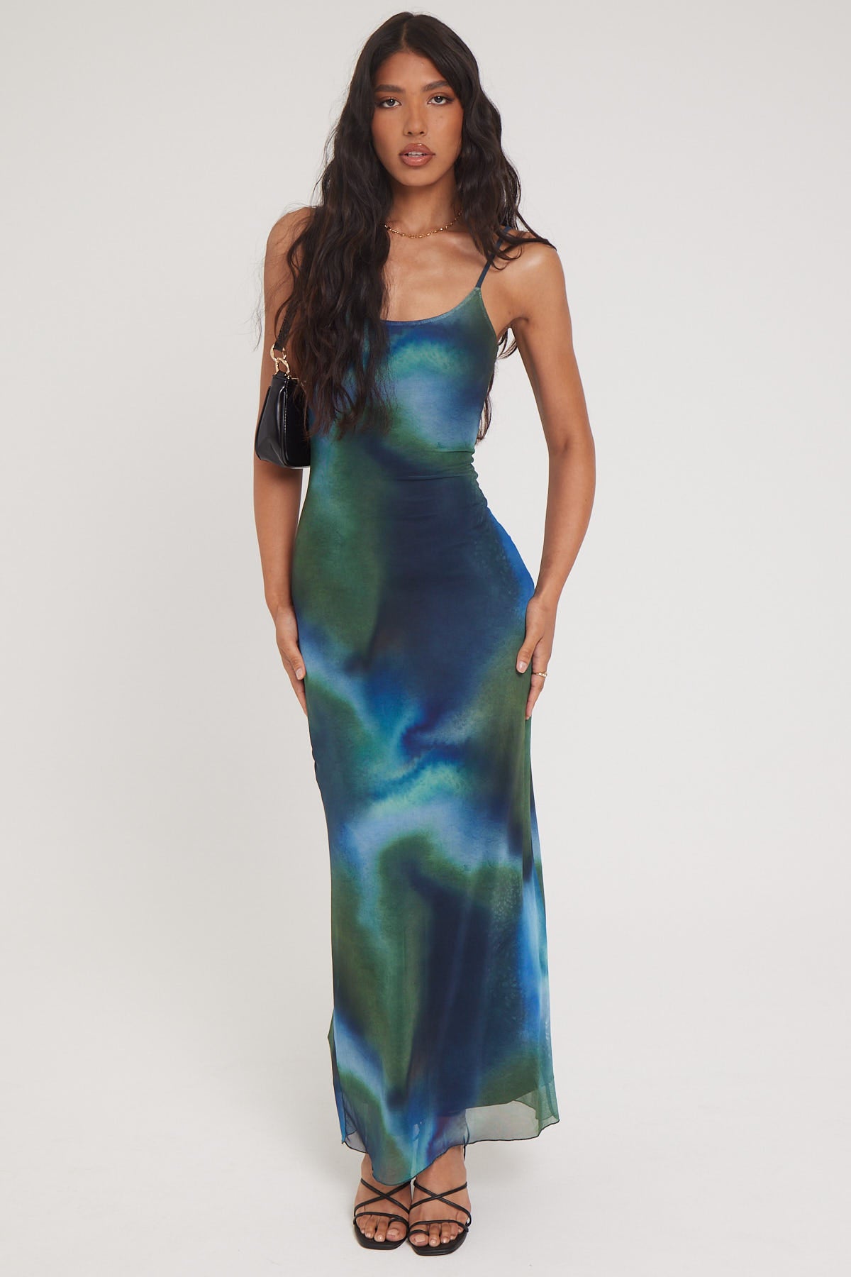 Luck & Trouble Mermaid Hush Recycled Mesh Dress Blue Print