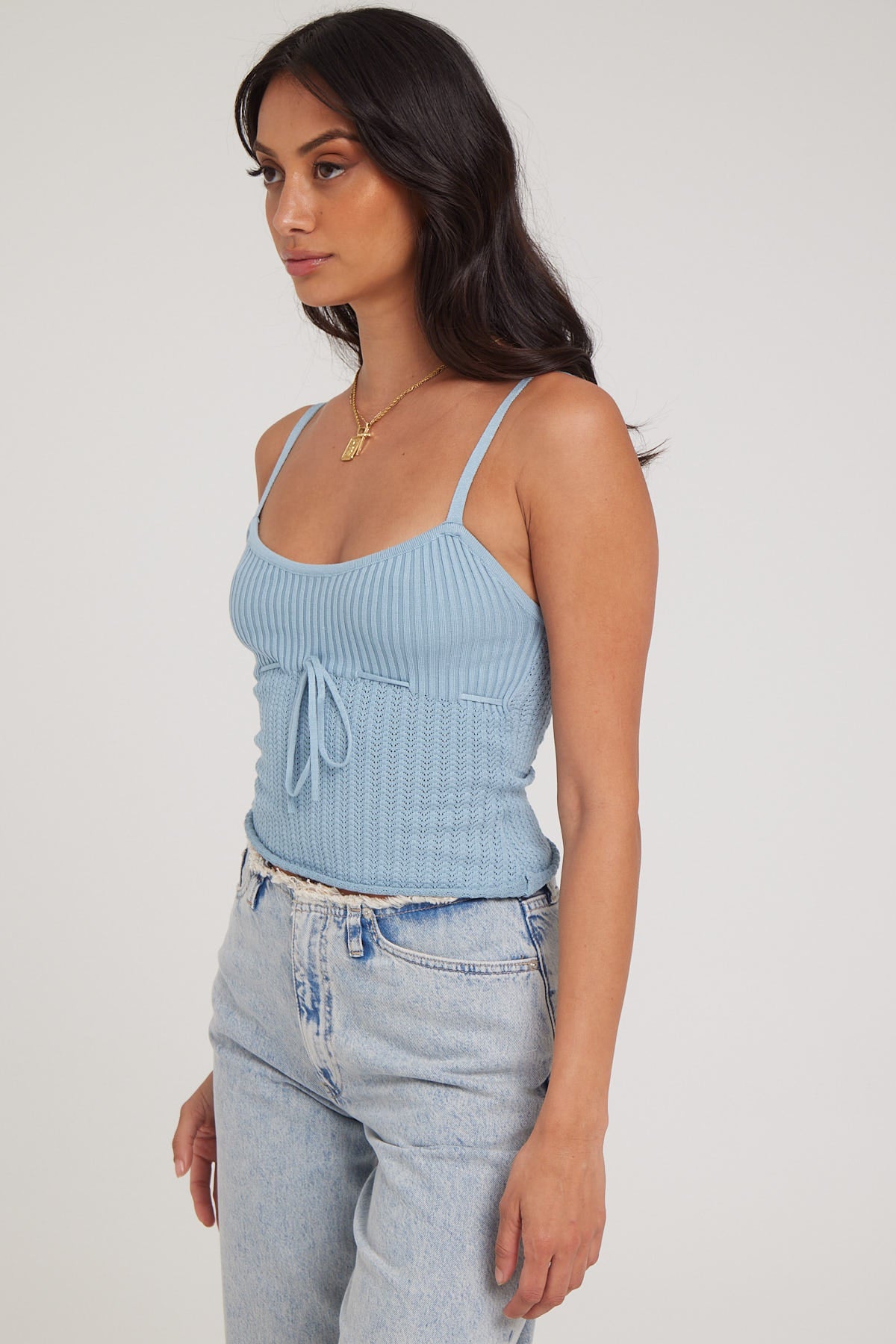 Luck & Trouble Clouds Knit Top Blue