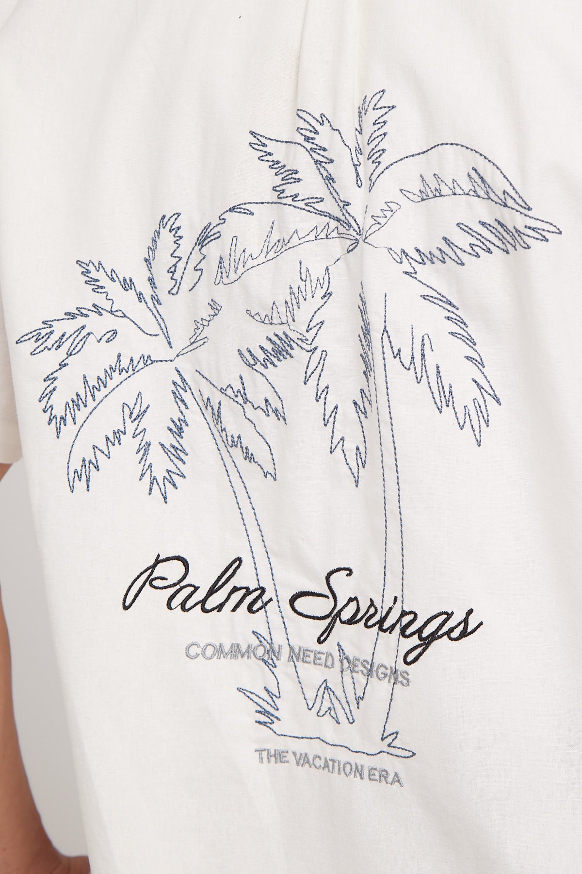 Common Need Palm Embroidered Resort Shirt White – Universal Store