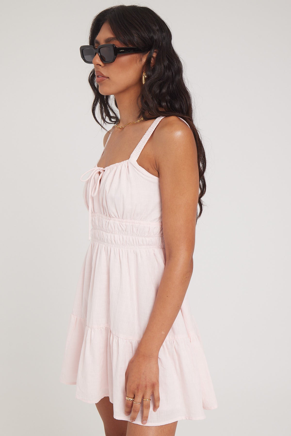 Luck & Trouble Isola Cotton Mini Dress Pink