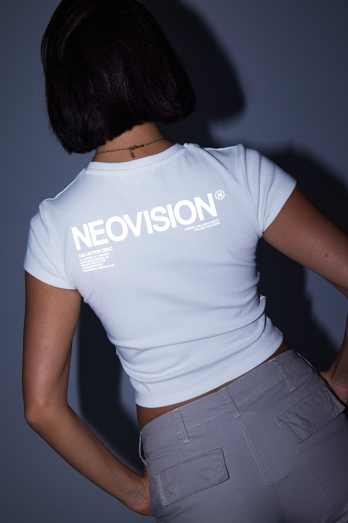 Neovision Curation Mid Length Baby Tee White