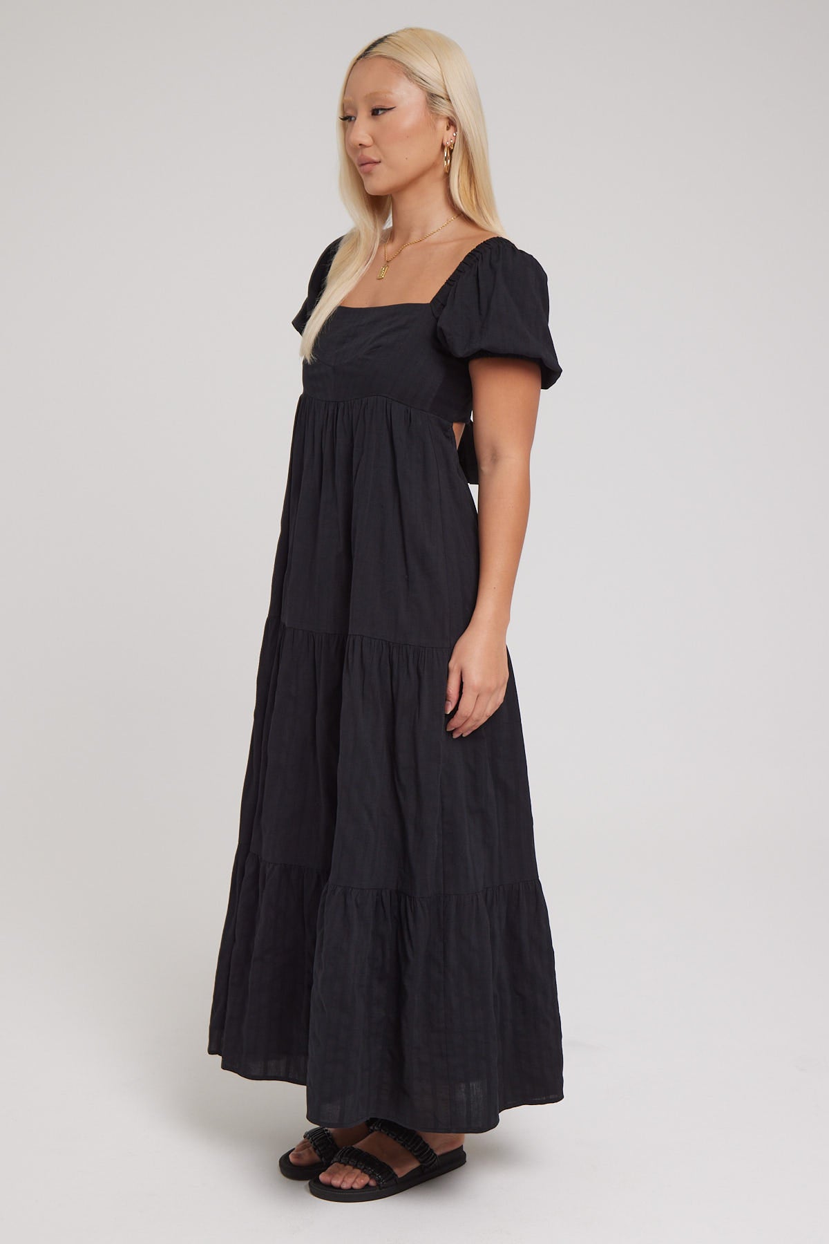 Luck & Trouble Francesca Tiered Maxi Dress Black – Universal Store