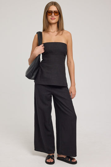 Perfect Stranger MENORCA LINEN PANT Black