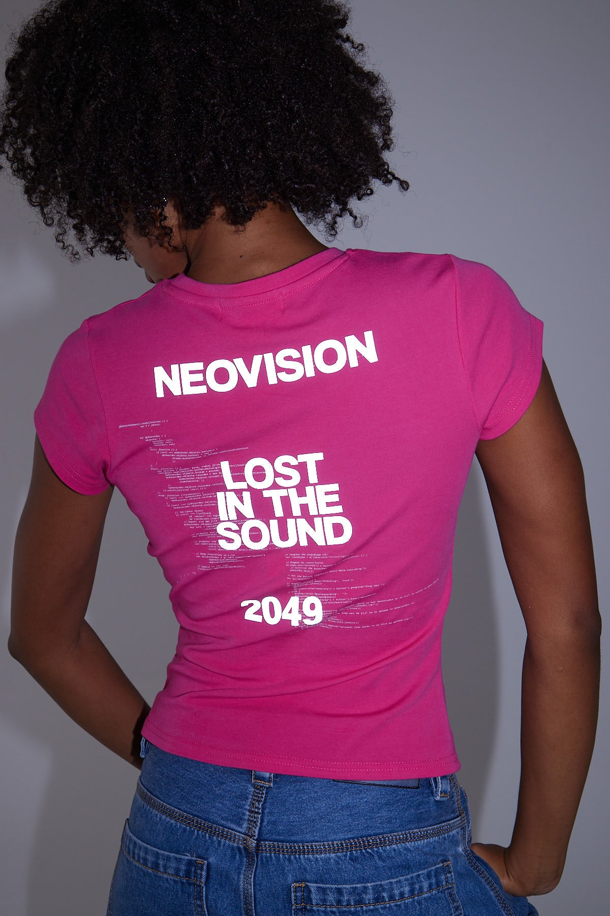 Neovision Lost In The Sound Baby Tee Pink