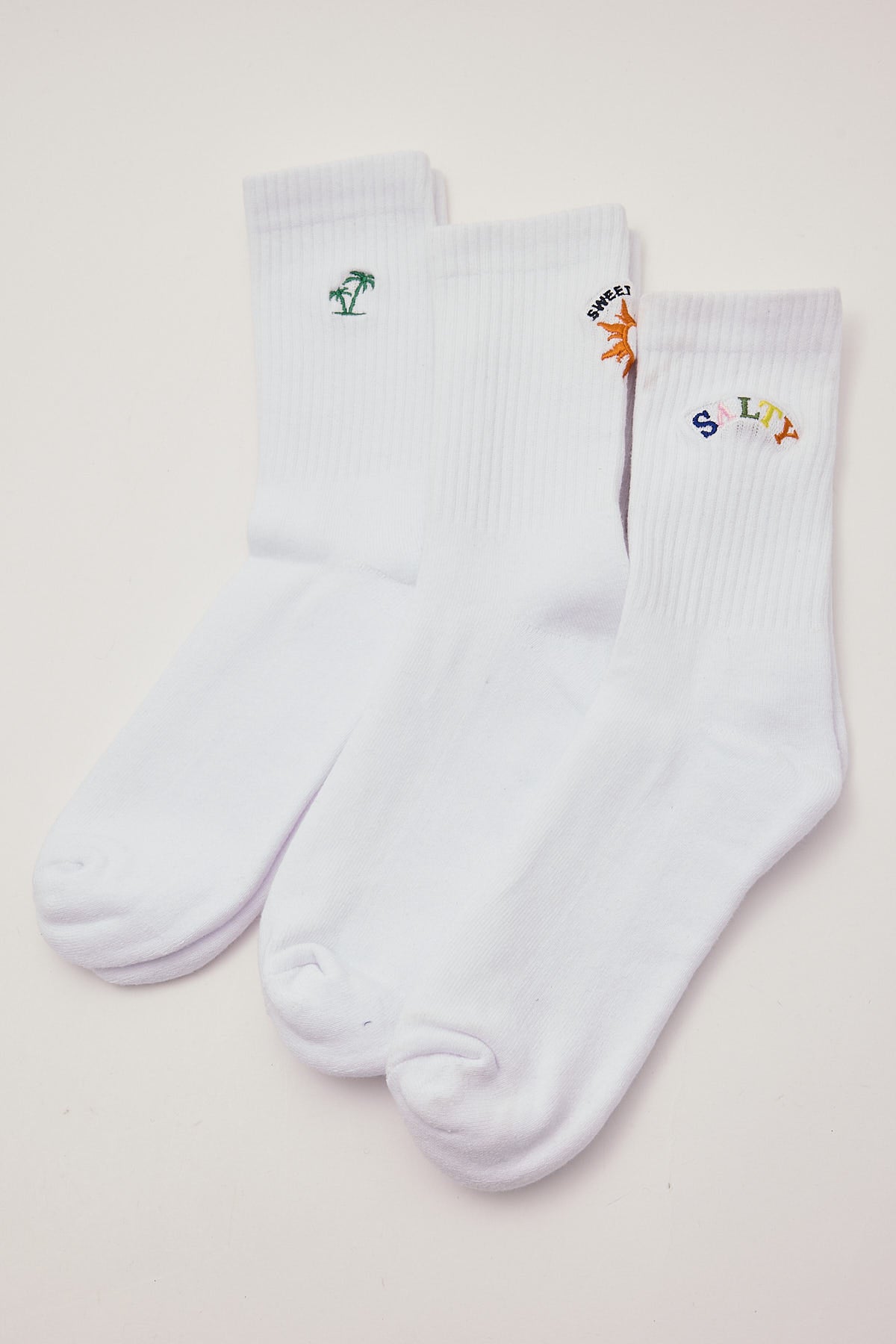 Luck & Trouble Salty Sock 3 Pack White