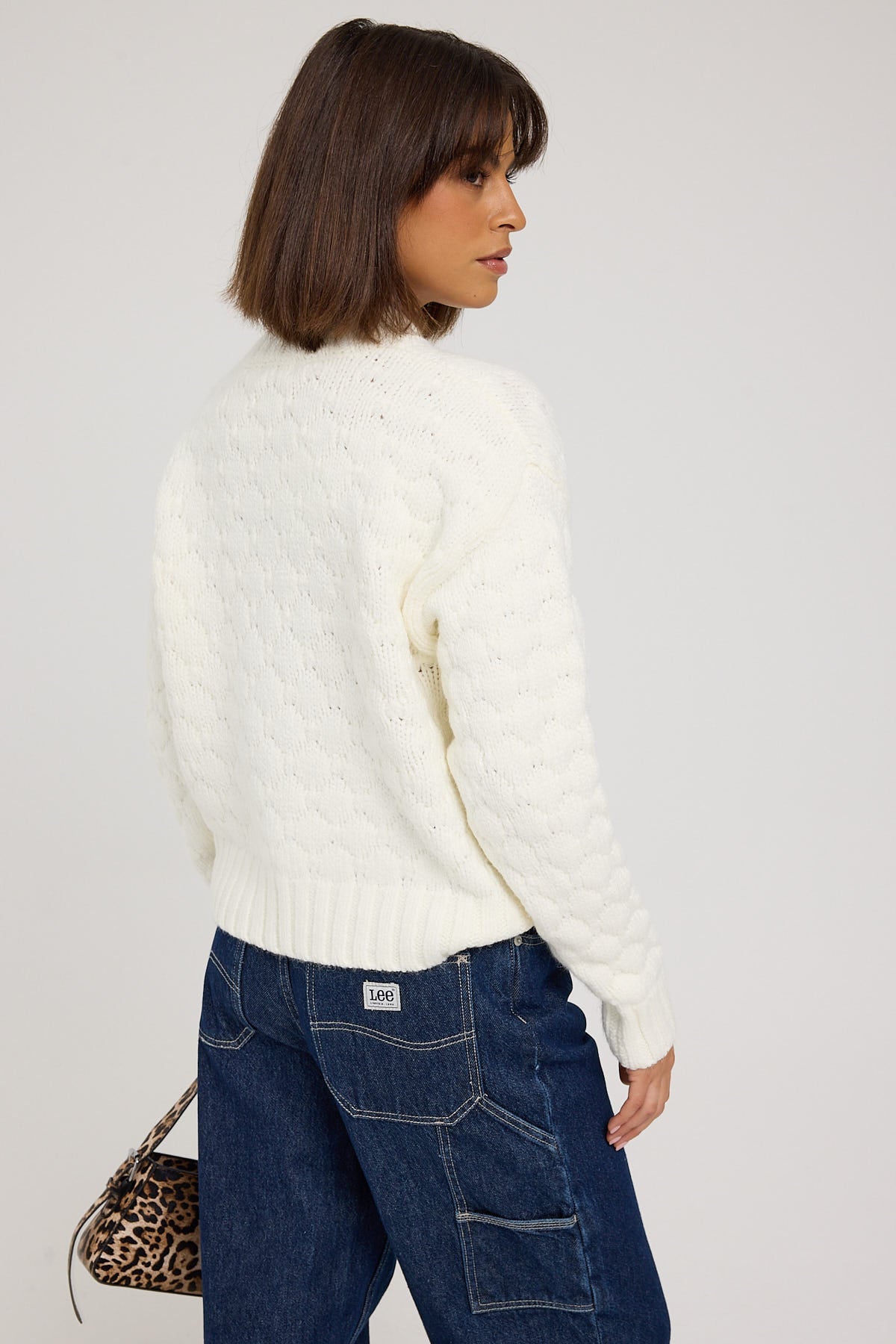 Luck & Trouble Bubble Cotton Knit Jumpers White