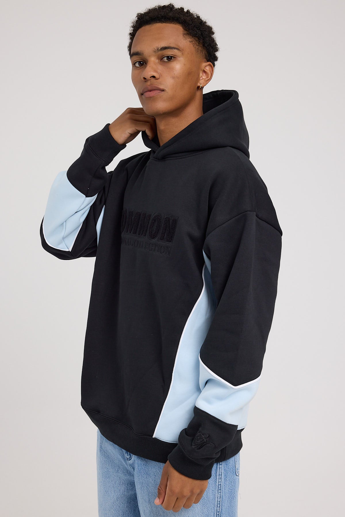 Common Need Mascot Panelled Hoodie Charcoal
