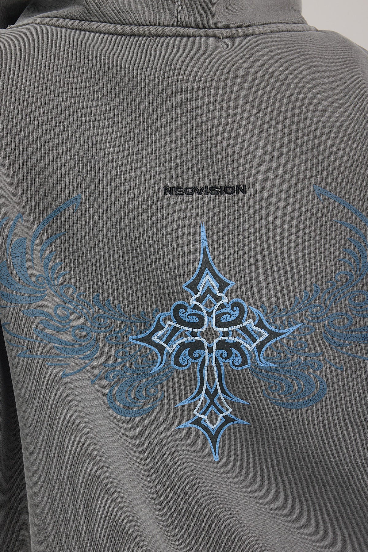 Neovision Divine Relaxed Zip Through Hoodie Washed Acid Grey