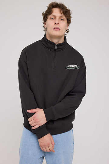 Common Need Club 1993 Quarter Zip Sweater Off Black