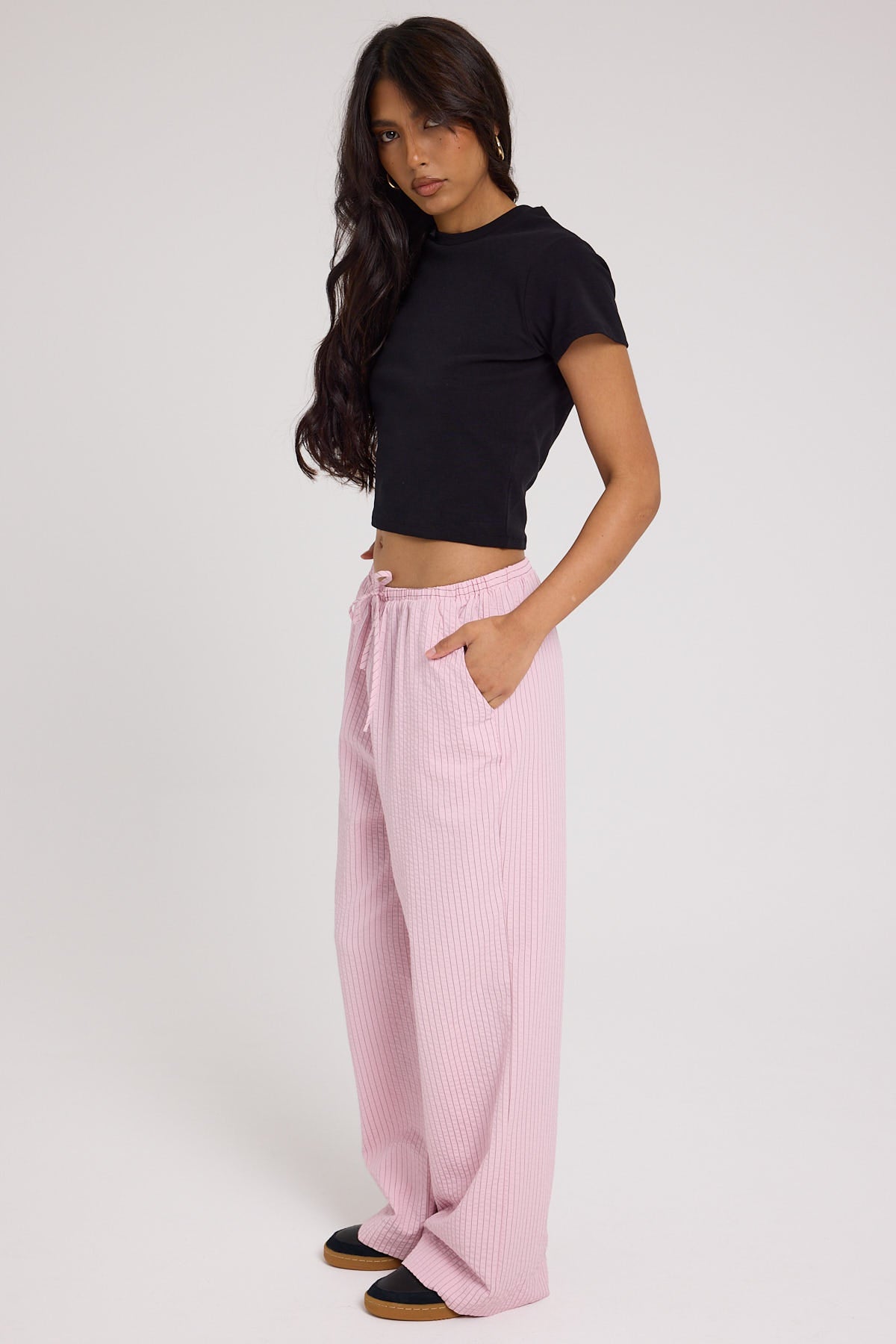 Perfect Stranger Rosie Striped Relaxed Pant Pink Stripe