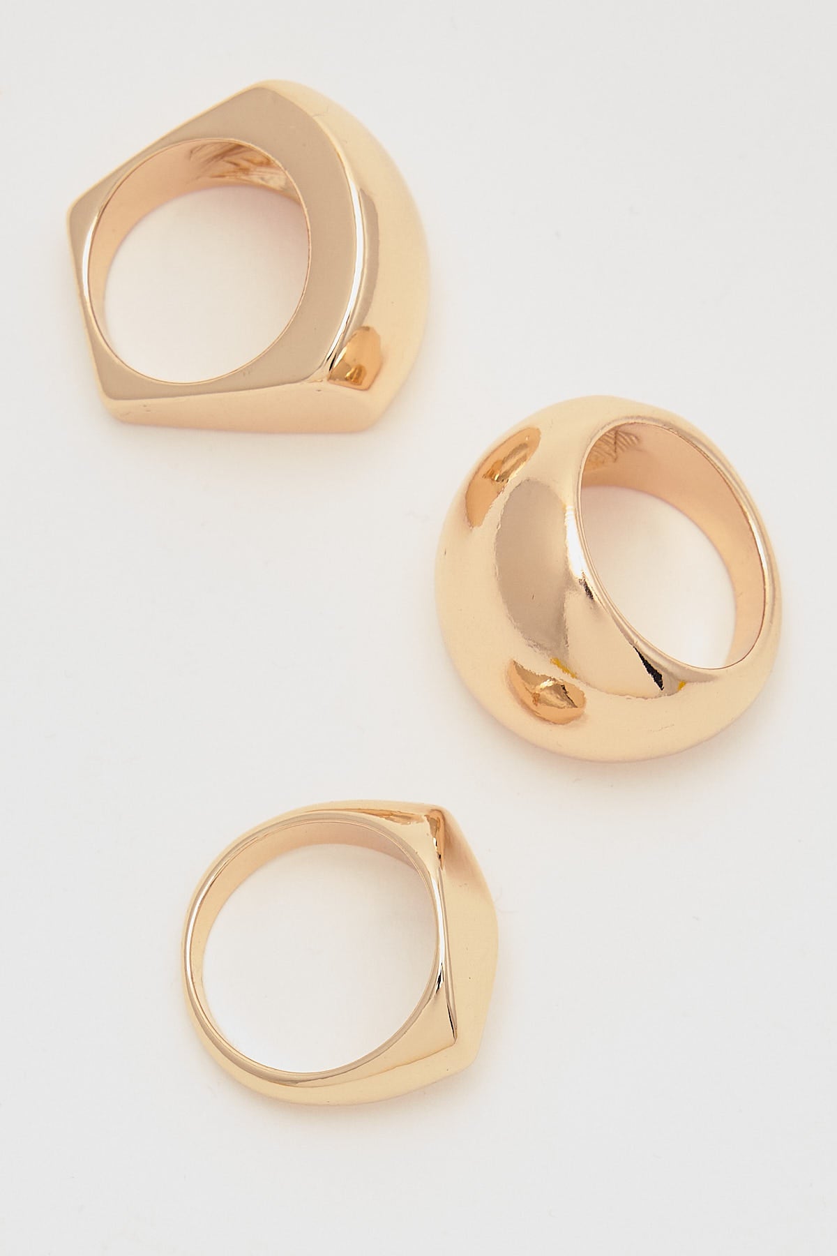 Perfect Stranger Calo Chunky Ring 3 Pack Gold