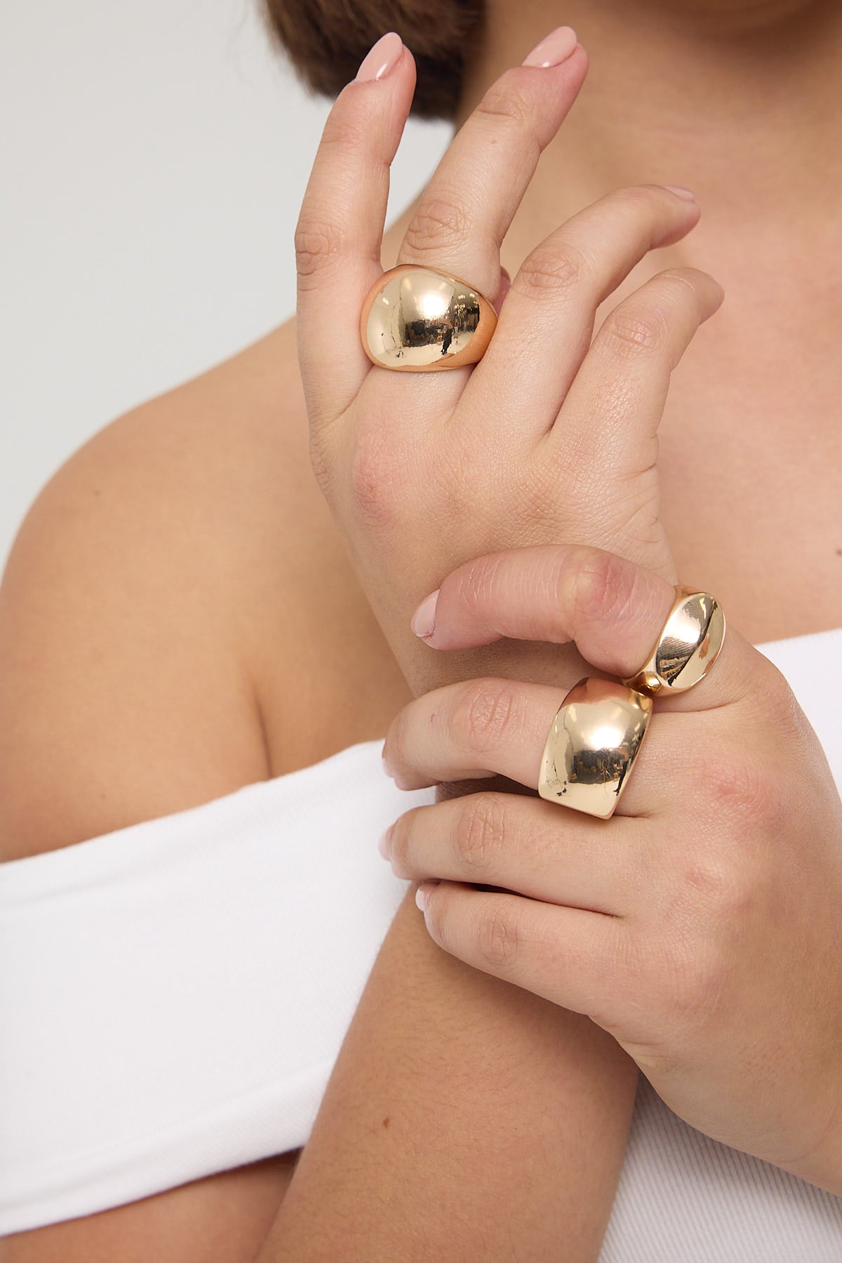 Perfect Stranger Calo Chunky Ring 3 Pack Gold