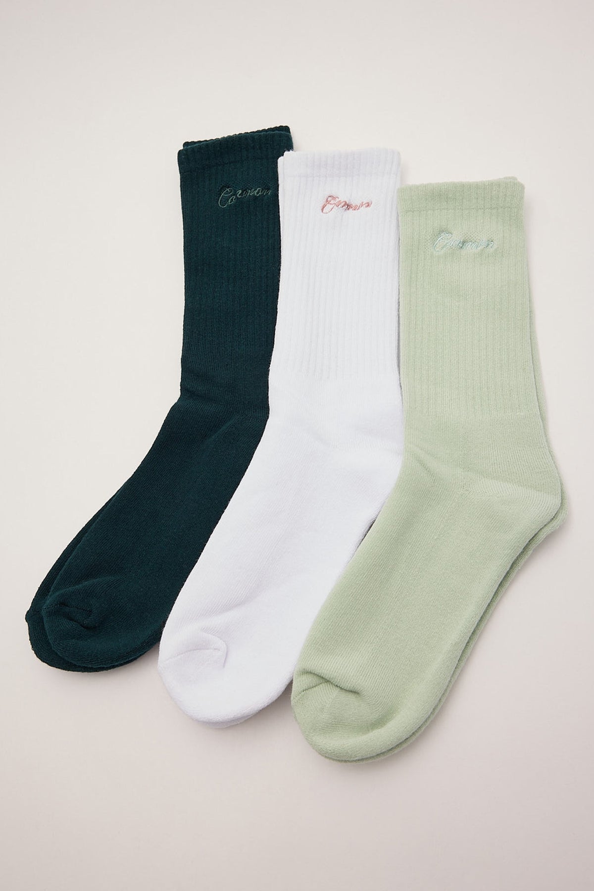 Common Need Dialogue Sock 3 Pack Mint/Teal/White