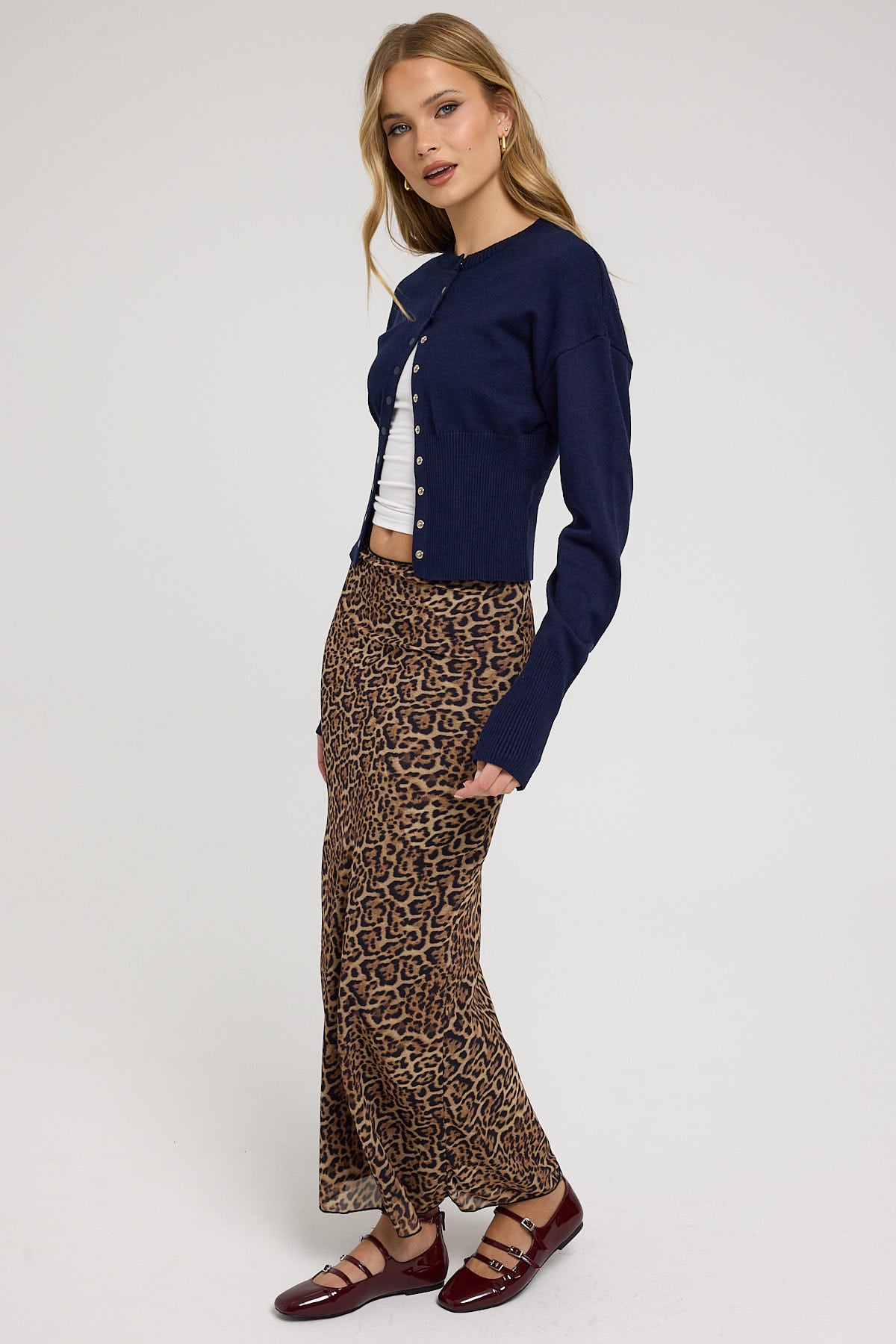 Perfect Stranger Serengeti Leopard Midi Skirt Leopard Universal Store