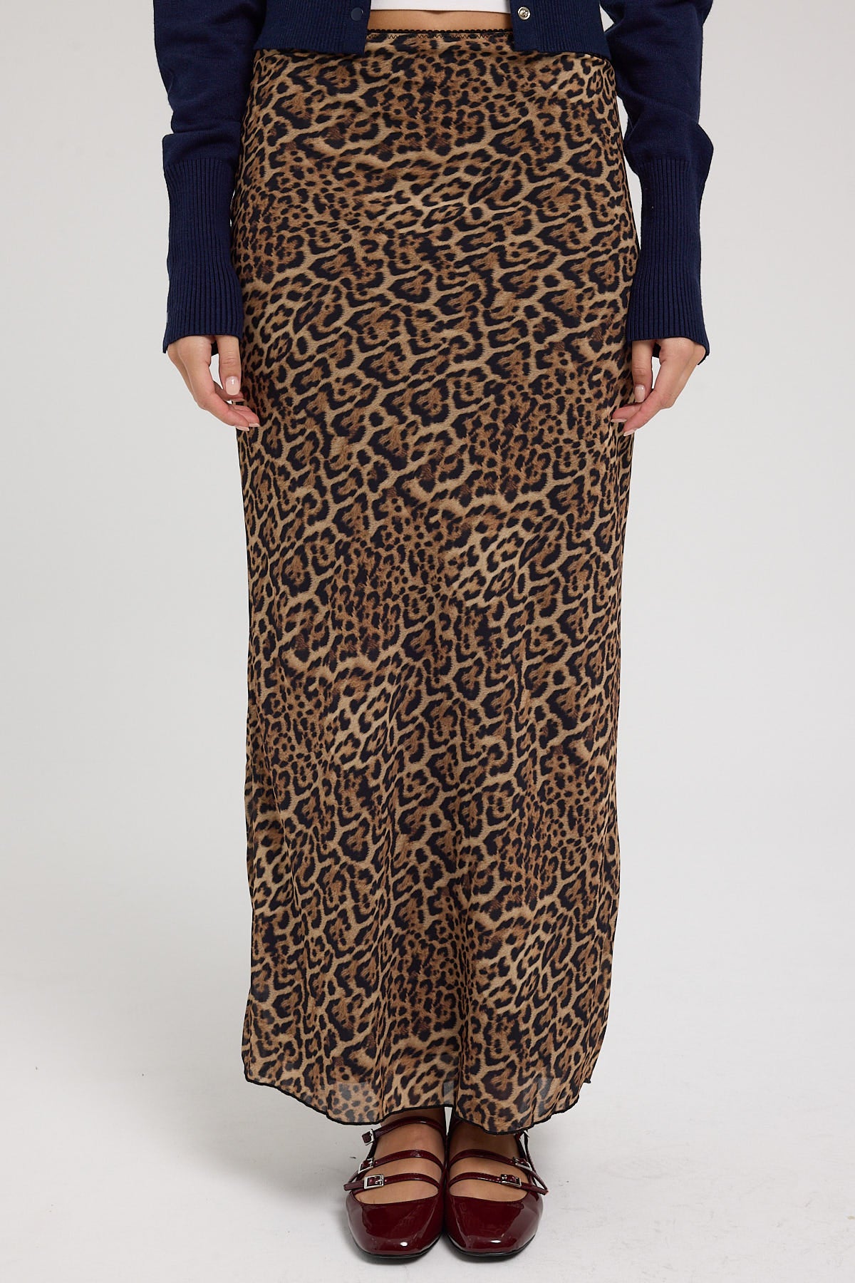 Perfect Stranger Serengeti Leopard Midi Skirt Leopard Universal Store