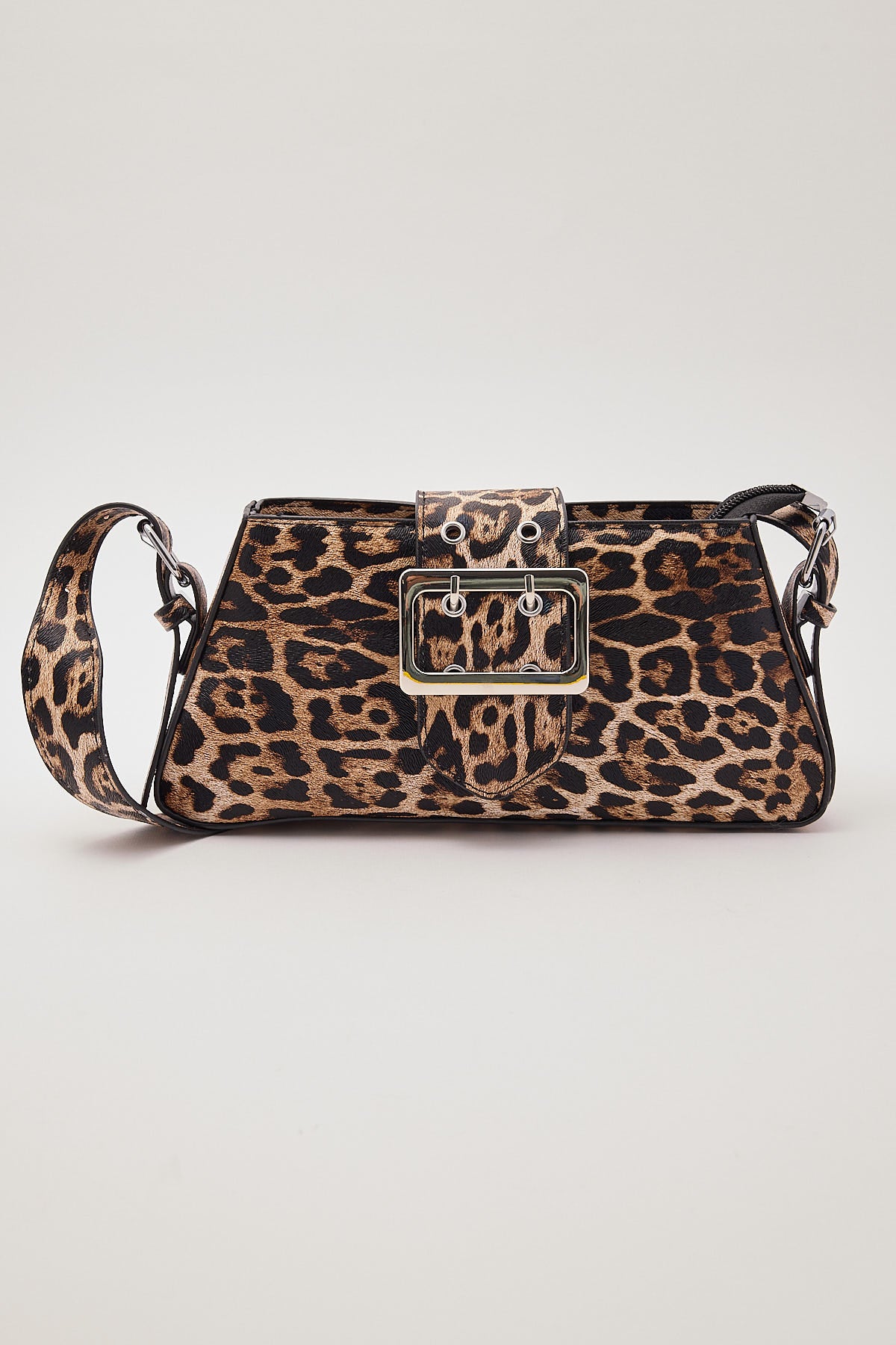 Token Leopard Buckle Handbag Animal Print