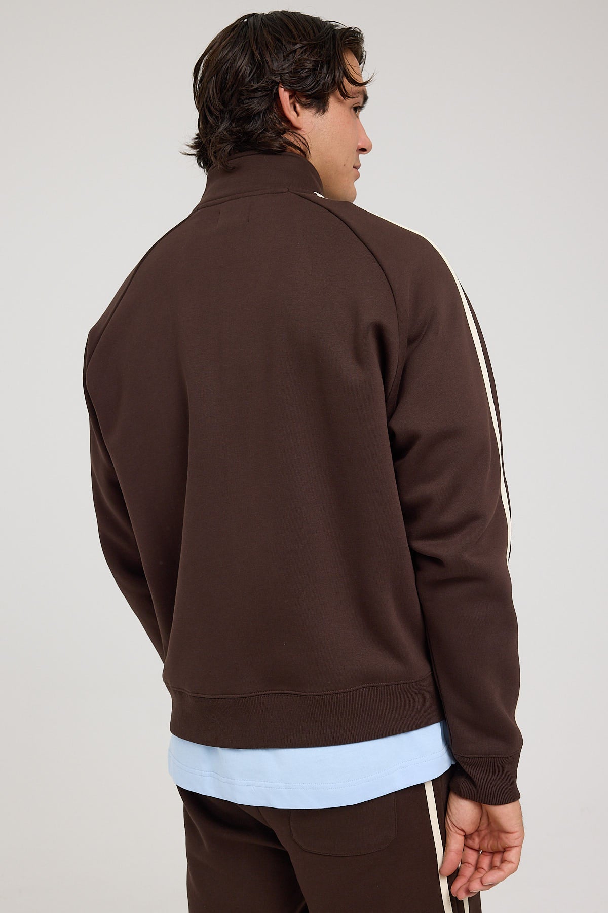 Common Need League Zip Up Sweater Dark Brown