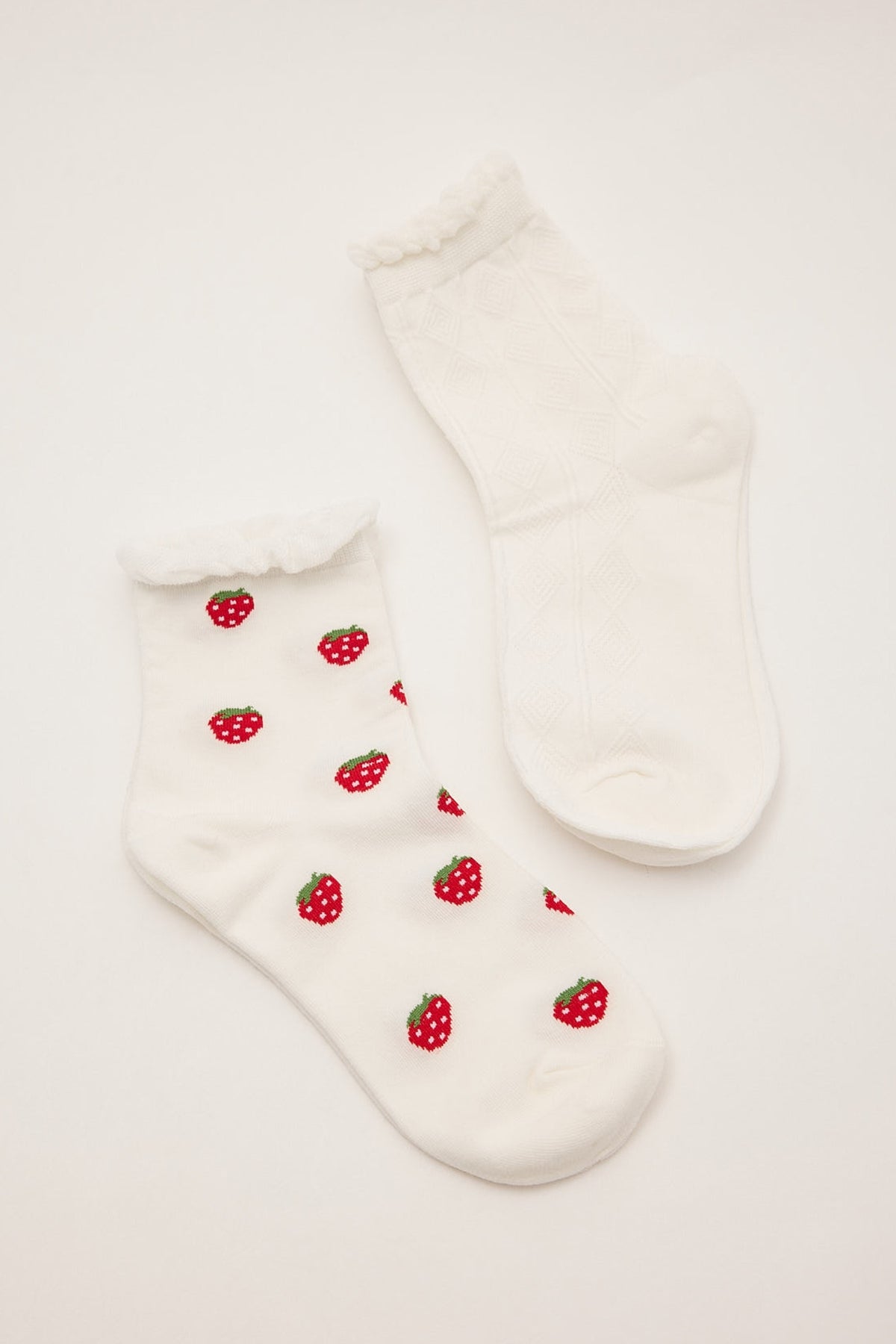 Token Strawberry Kisses 2 Pack Socks White