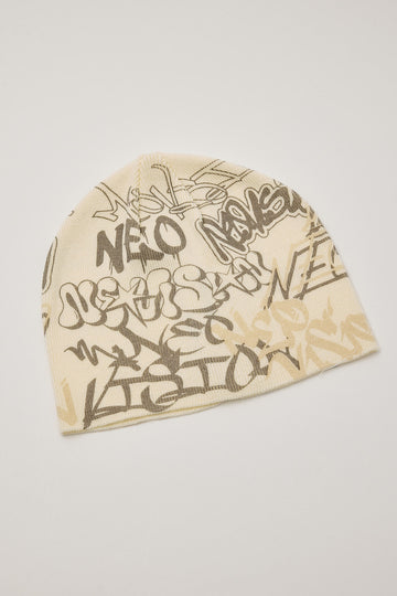 Neovision Reverse Skull Cap Beanie Off White