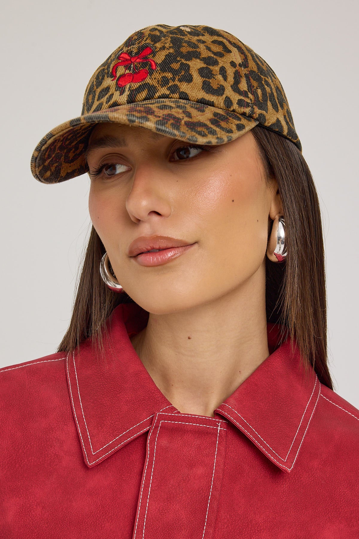 Token Wild Cherry Leopard Dad Cap Animal Print Universal Store