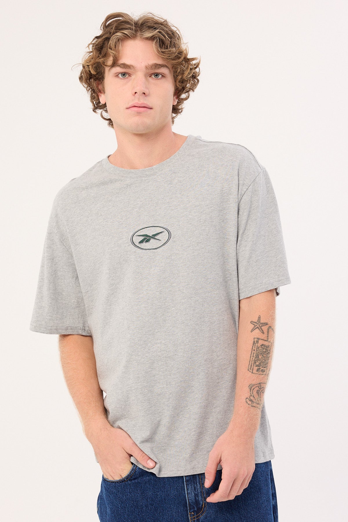 Reebok Reebok Small Vector Tee Grey Marle