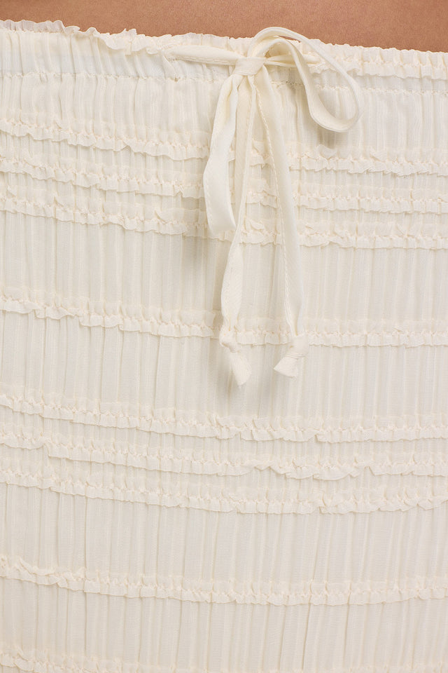 Luck & Trouble Alessia Tiered Maxi Skirt White