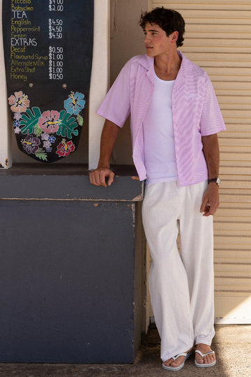 Common Need Sorrento Baggy Linen Pant White