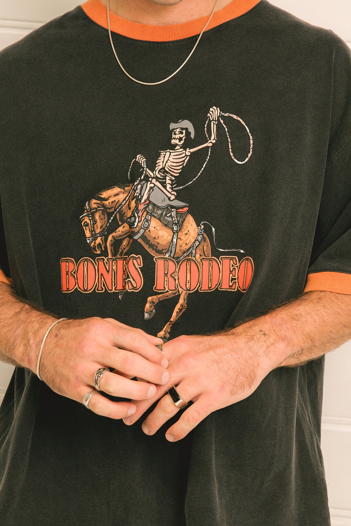 Billy Bones Club Bones Rodeo Ringer Tee Washed Black – Universal Store