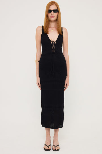 Luck + Trouble Dolcetto Knit Maxi Dress Black