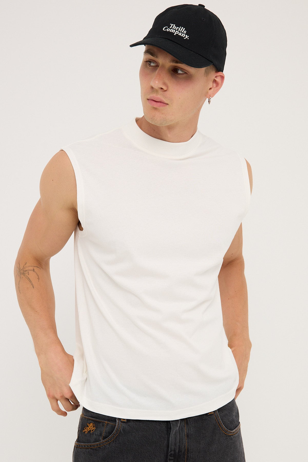Open Archive Organic Boxy Muscle Tank Off White