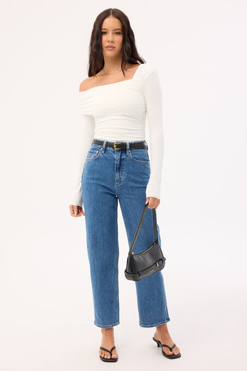 Lee High Straight Crop Jean Cobalt Blue