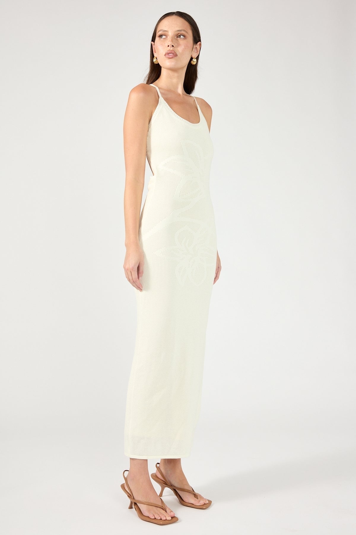 Perfect Stranger Lilia Knit Midi Dress White