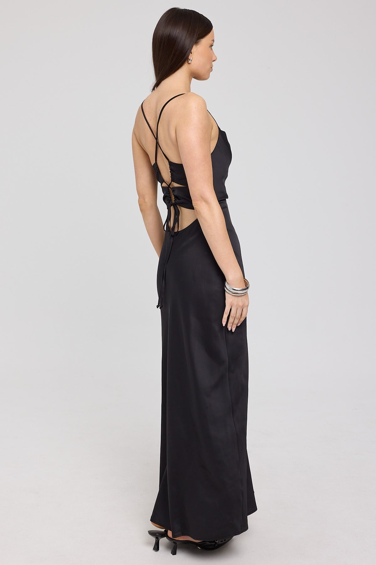 long black dress in store Long Formal Stretch Evening Long-Sleeve Dress The Dress Outlet 1295 main image 0