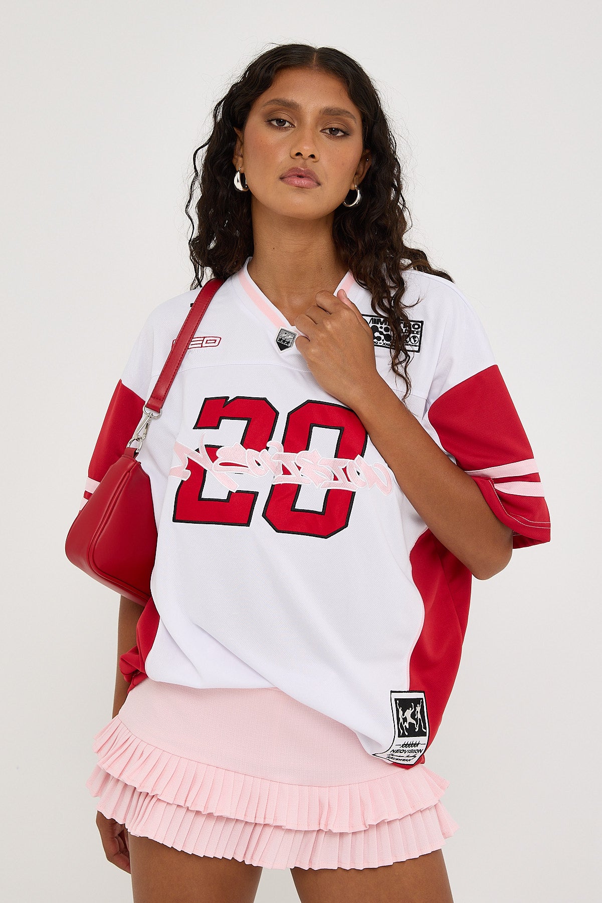 Neovision Absolution V Neck Jersey Tee White/Red – Universal Store