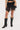 Luck & Trouble Katia Ruched Asymmetrical Mini Skirt Black