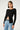 Perfect Stranger High Neck Rib Button Up Long Sleeve Top Black
