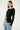 Perfect Stranger High Neck Rib Button Up Long Sleeve Top Black