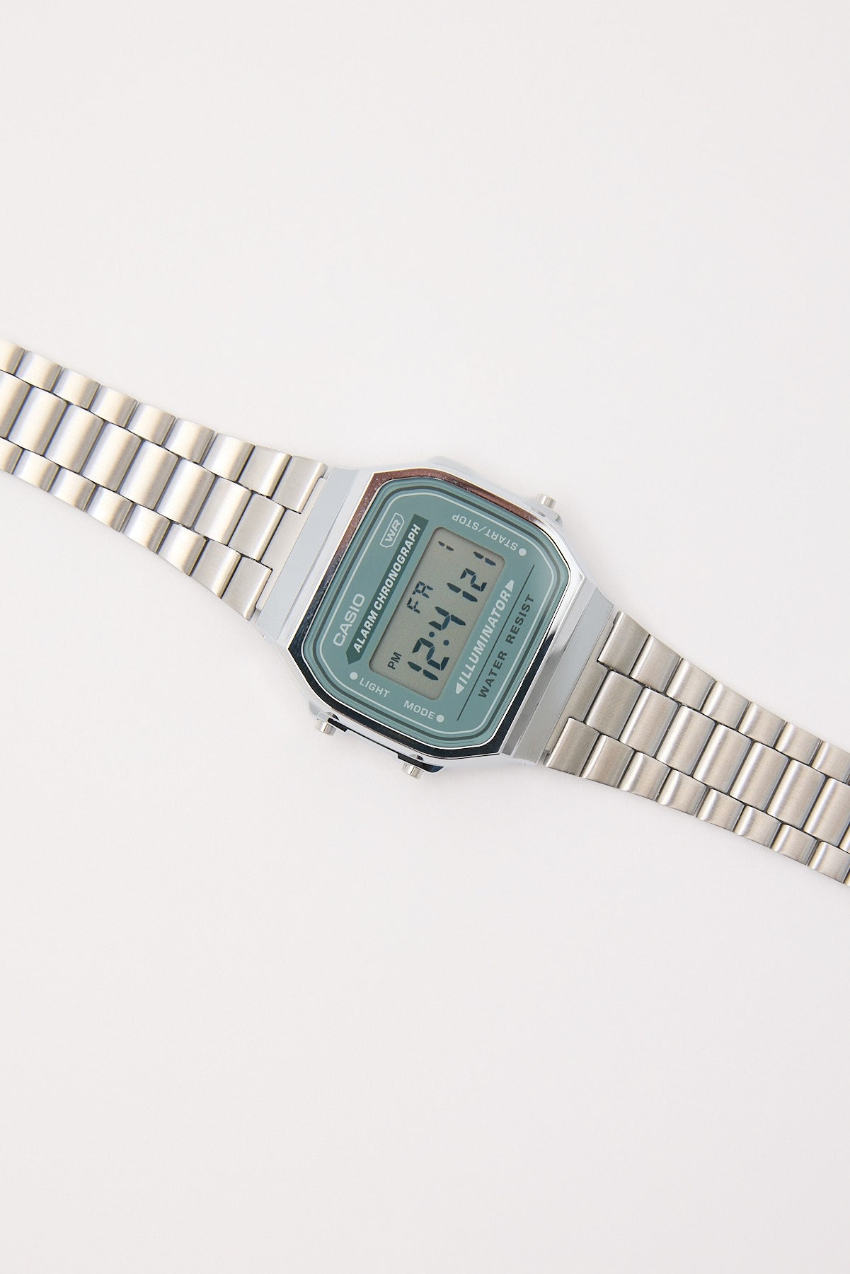 Casio A168WA-3A Analogue Watch Silver/Green – Universal Store