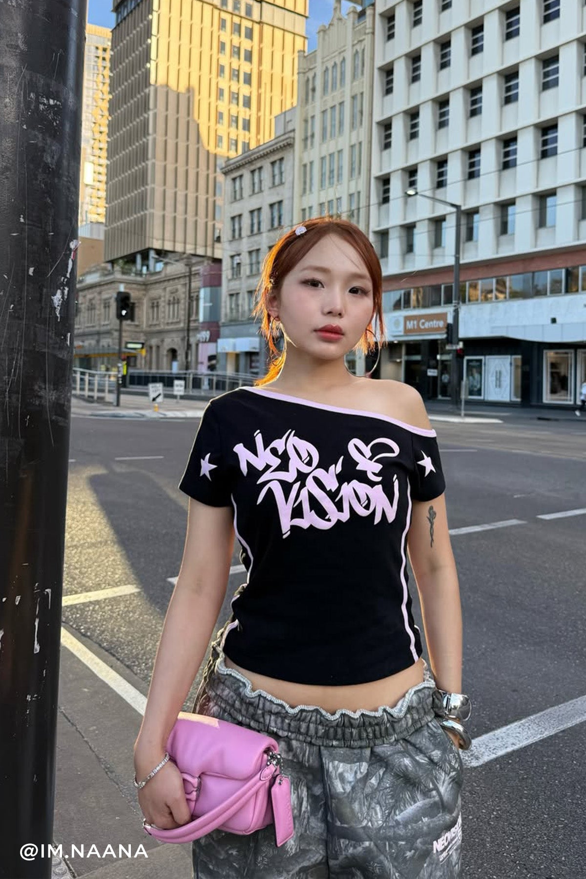 Neovision Rakugaki Off Shoulder Top Black