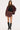 Luck & Trouble Buckle Mid Rise PU Skort Burgundy