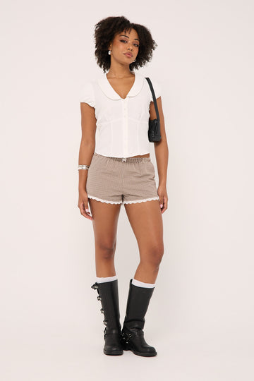 Luck + Trouble Frankie Bloomer Short Brown Print