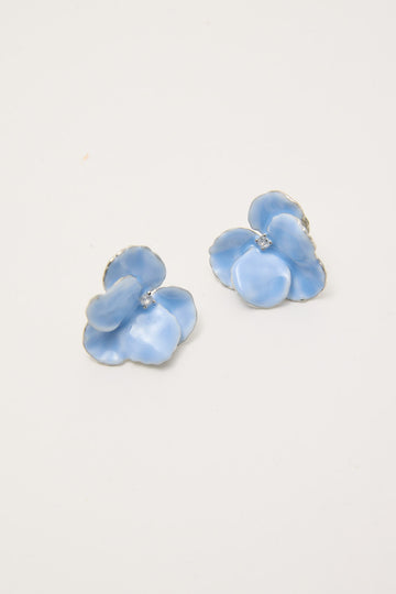 Token Camellia Flower Earrings Blue