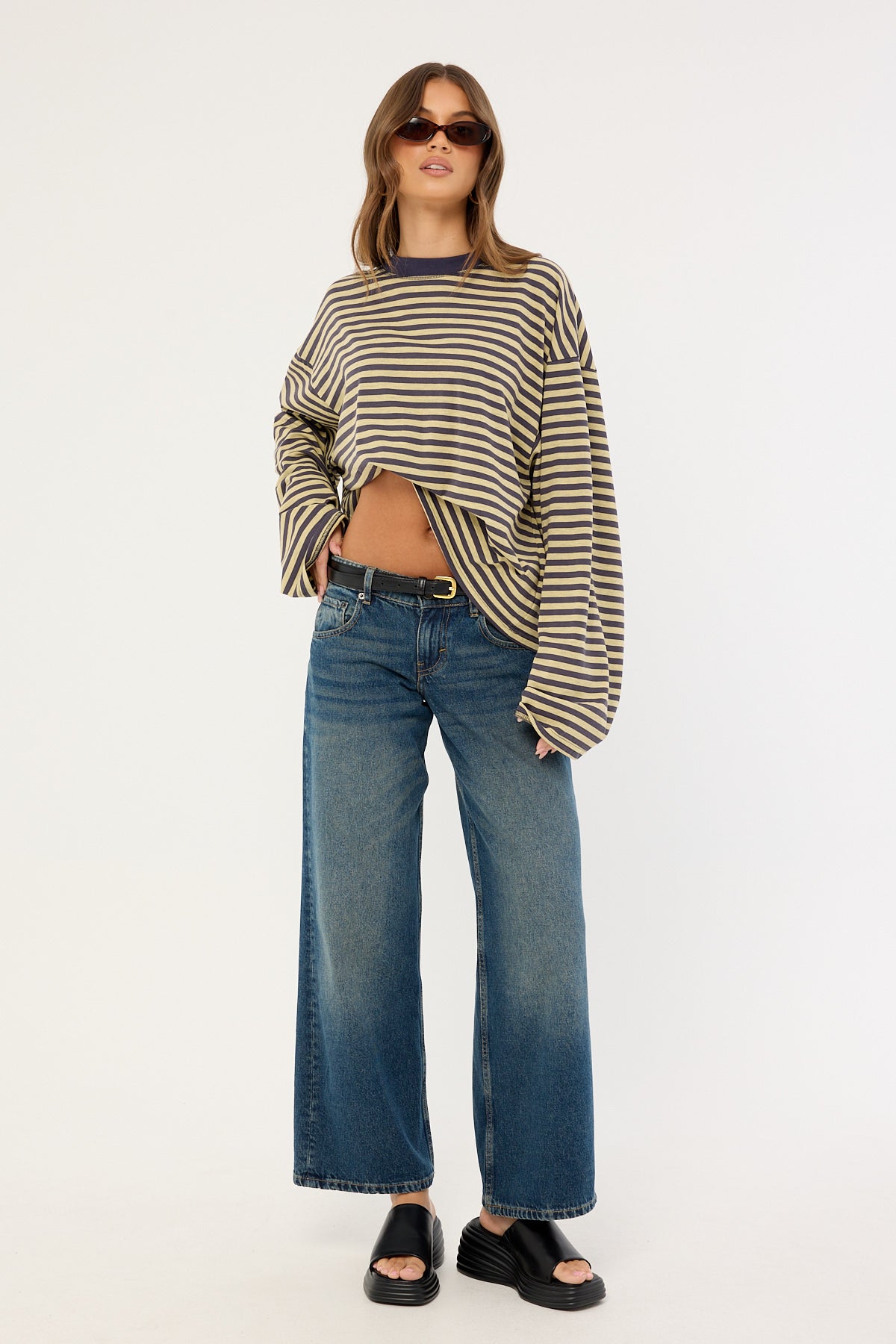 Motel Low Rise Parallel Jean Steel Blue