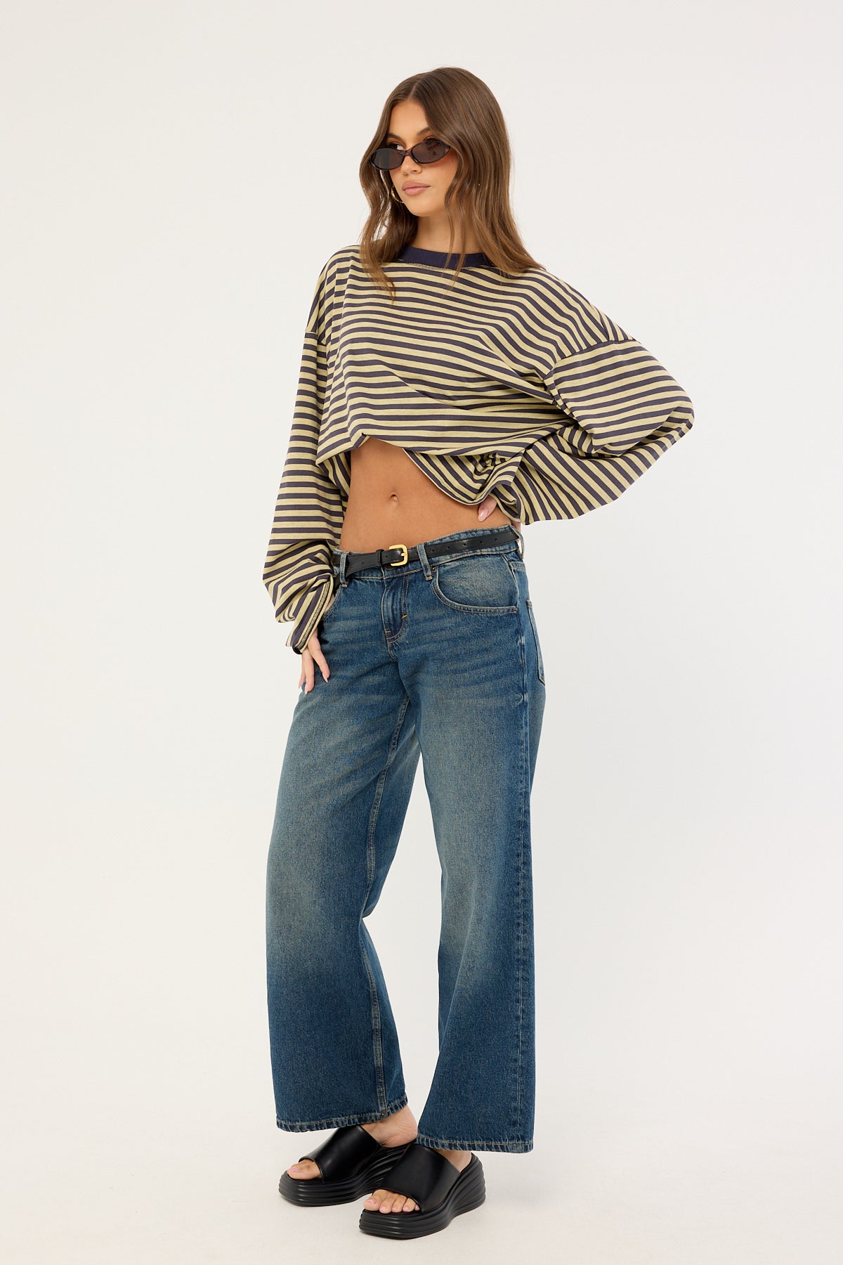 Motel Low Rise Parallel Jean Steel Blue