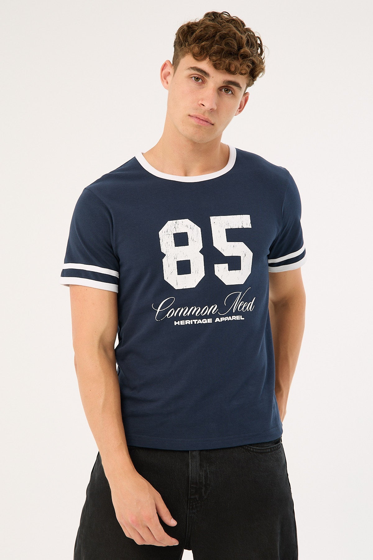 Commom Ringer Common Need Montana Shrunken Ringer Tee Navy – Universal Store