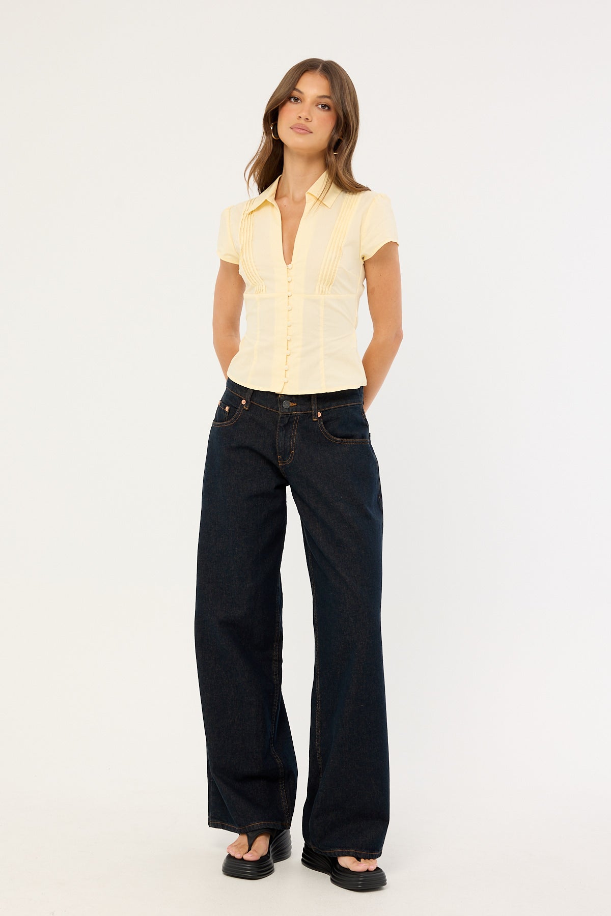 Motel Roomy Extra Wide Low Rise Jean Indigo