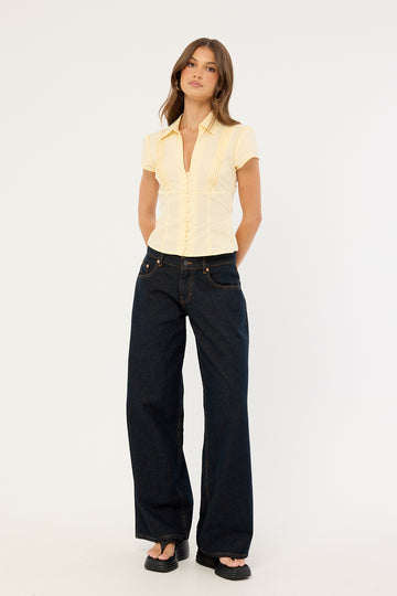 Motel Roomy Extra Wide Low Rise Jean Indigo