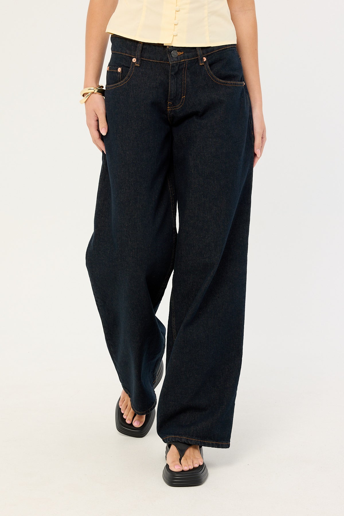 Motel Roomy Extra Wide Low Rise Jean Indigo