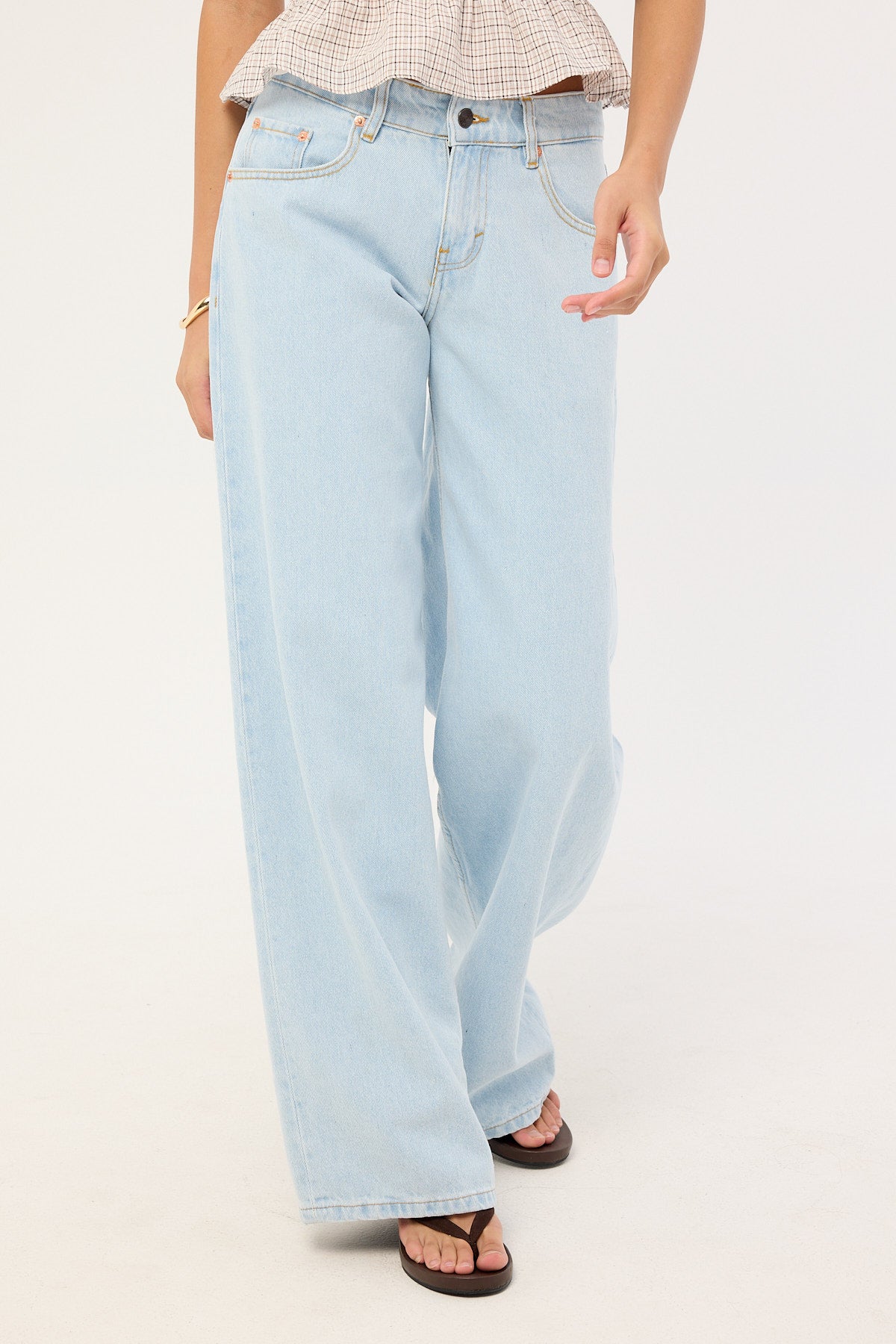 Motel Low Rise Roomy Jean Light Wash Blue