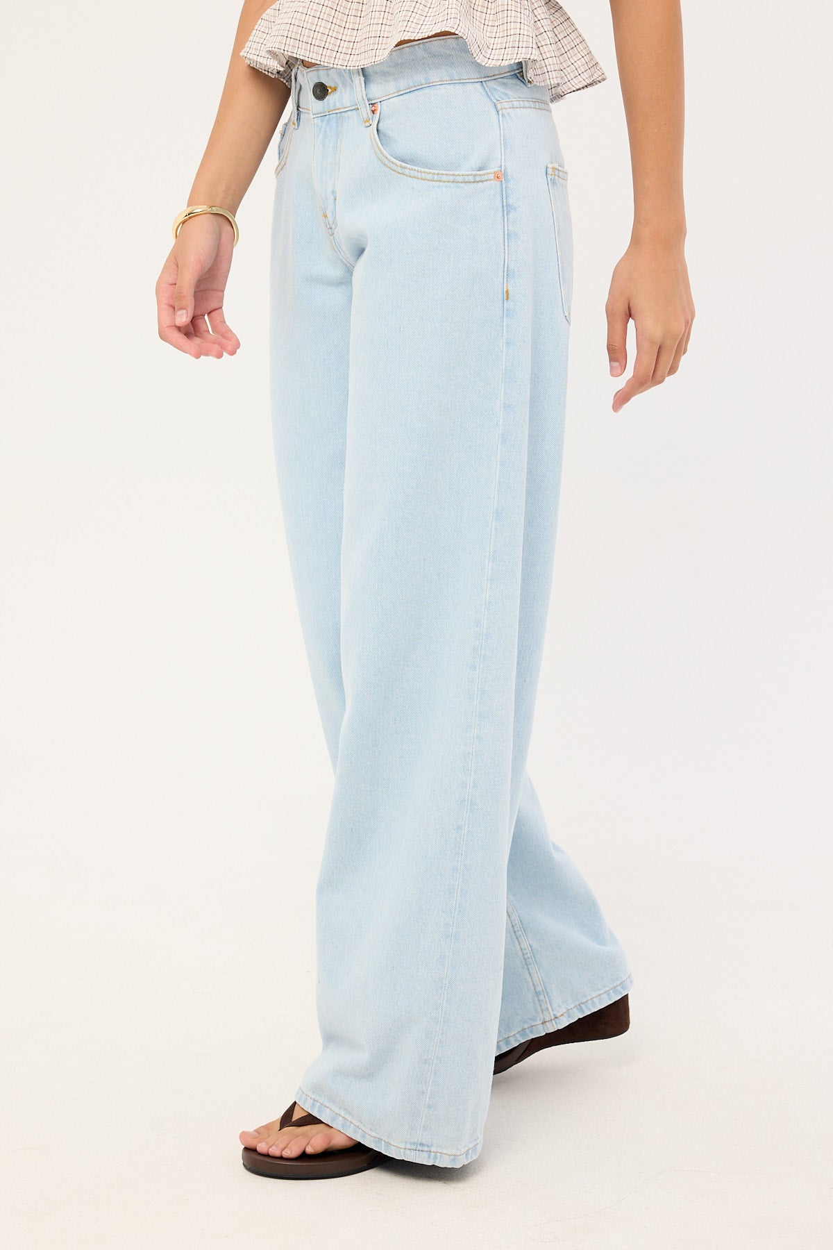 Motel Low Rise Roomy Jean Light Wash Blue